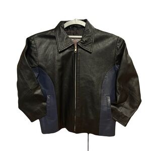 Wilsons Leather Black &Navy kids Jacket size large